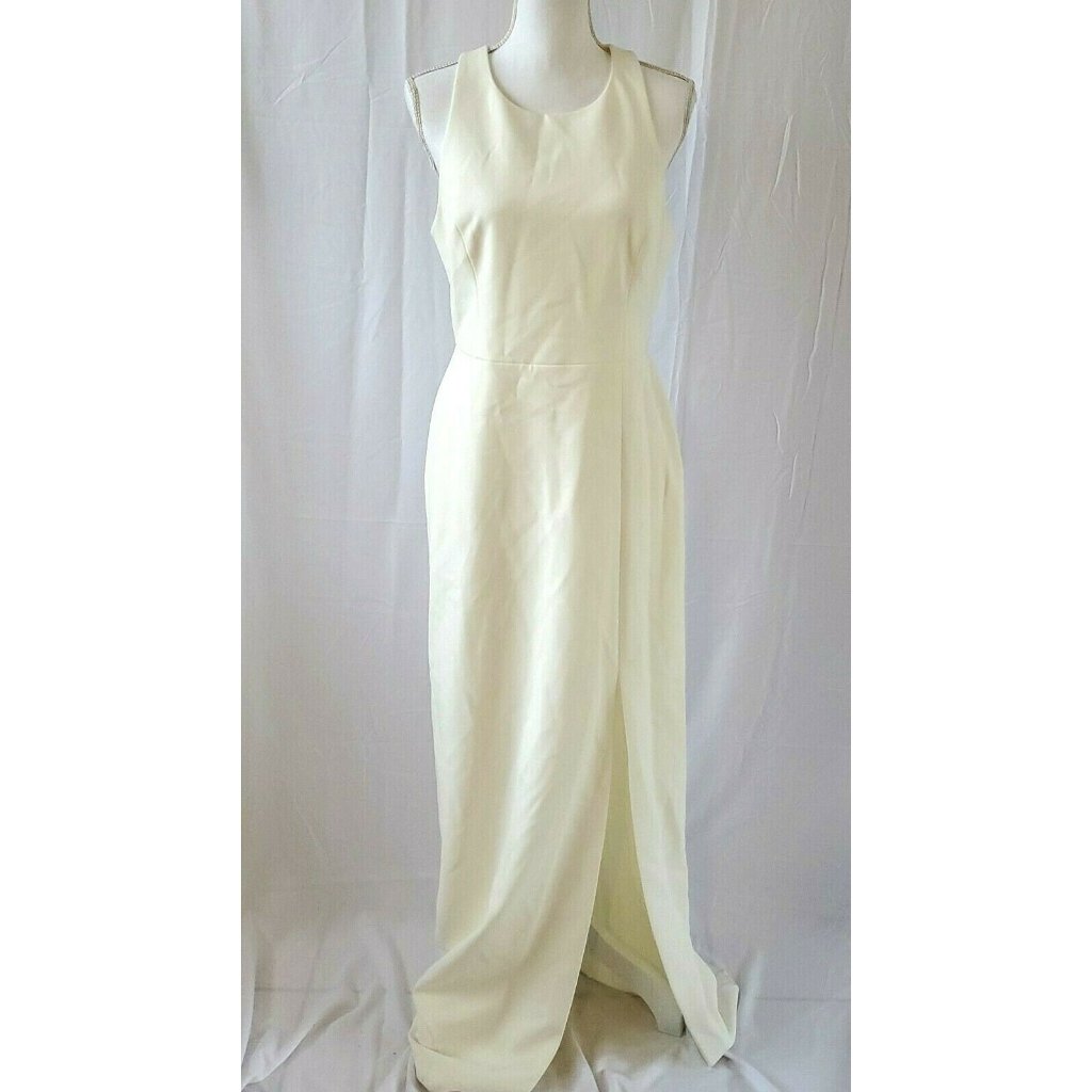 Bcbgmaxazria Womens Ivory Lace-Up Gown Size 8- Gorgeous Dress.